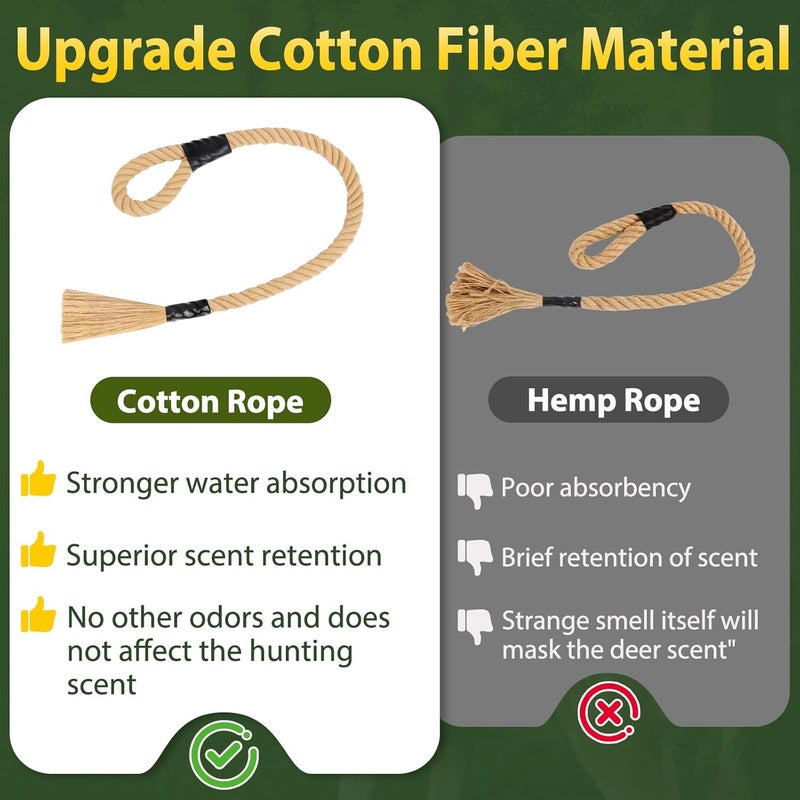 MJZ Deer Scent Rope,31 Inch Mock Scrape Rope Hanging Anywhere, Cotton Highly Absorbent Scent Rope for Deer Hunting Accessories - Image 4